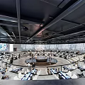 Spacious Modern Exhibition Hall Interior Design With Circular Layout Comfortable Seats And Digital Screens
