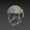 Light Gray Protective Helmet Featuring Metal Frame And Adjustable Straps Design 3d model