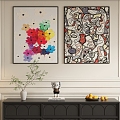 Modern Abstract Decorative Painting Hanging Painting 3d model