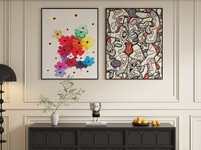 Modern Abstract Decorative Painting Hanging Painting 3d model