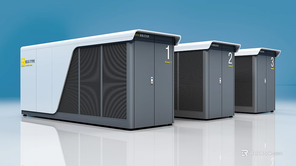 Modern Public Charging Facilities With Numbered Units And Sleek Exterior Design 3d model 