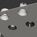 Multiple Recessed Downlights And Spotlights On Ceiling With Modern Design And Colors