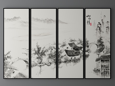 New Chinese Landscape Painting Decorative Painting model