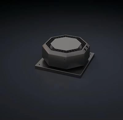 Modern air outlet building roof sketch 3d model