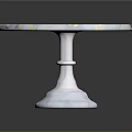 Modern Marble Round Pedestal Furniture Table With Smooth Surface And Decorative Design