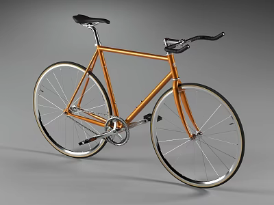 Orange Road Bike With Sleek Modern Design And Large Wheels 3d model