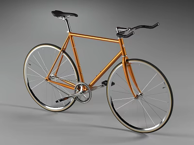 Orange Road Bike With Sleek Modern Design And Large Wheels 3d model Orange Road Bike With Sleek Modern Design And Large Wheels 3d model