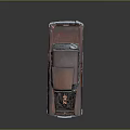 Old Rusty Vintage Car With Open Hood And Exposed Engine Parts
