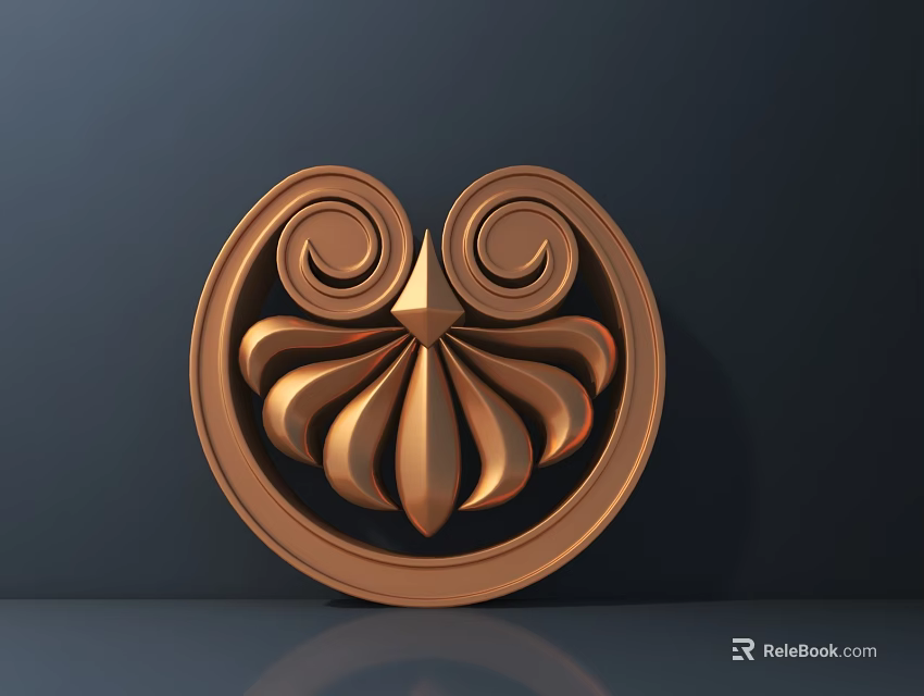 Decorative Copper Hardware Tools Featuring Circular Spiral And Petal Like Patterns 3d model