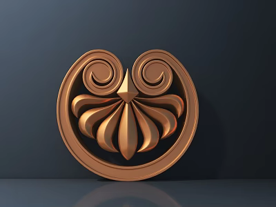 Decorative Copper Hardware Tools Featuring Circular Spiral And Petal Like Patterns 3d model