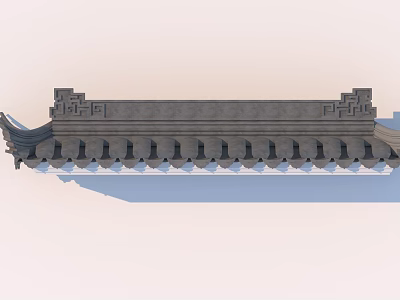 Traditional Chinese Architectural Component With Intricate Carvings Dougong Structure And Gray Finish Design 3d model