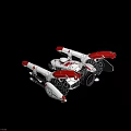 Futuristic White And Red Spaceship Flying In Starry Outer Space 3d model