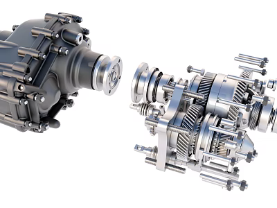 Detailed Engine Internal Mechanism With Gear Assemblies And Metal Components 3d model