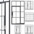 Modern glass window combination modern door and window hardware window glass window 3d model