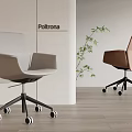 Modern Leisure Chairs In Grey And Brown With Wheels For Indoor Living Spaces