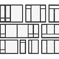 Modern casement window combination 3d model