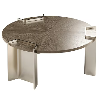 Light Luxury Round Coffee Table 3d model