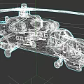Camouflage Military Helicopter With Rotors And Weapon Systems Design