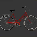 Red Classic Bicycle with Black Seat Silver Handlebars Shiny Fenders and Smooth Tires