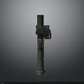 Green Military Weapon Missile Launcher With Cylindrical Body And Control Unit