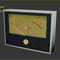 Analog VU Meter With Scale Needle And Volume Measurement In Black White Case