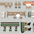 Various Modern Dining Table Designs With Matching Chairs In Different Colors