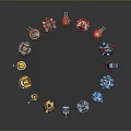 Turret Turntable Railgun Sci-fi Tower Defense Game Tower Defense Sci-fi Turret Game Turret Game Battery 3d model