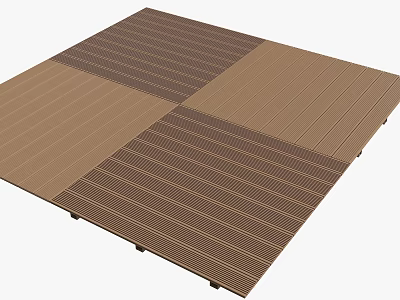 Brown Interlocking Wooden Floor Tiles With Striped Pattern For Modern Indoor Decoration 3d model