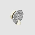 Modern Poliform Round Wall Lamp with Black Marble and Golden Base Elegant Design Warm Lighting