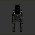 Futuristic Mechanical Dog with Cybernetic Gear and Metallic Body Structure