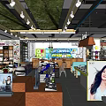 Modern Digital Store Interior Design With Electronics Display Shelves And Products 3d model