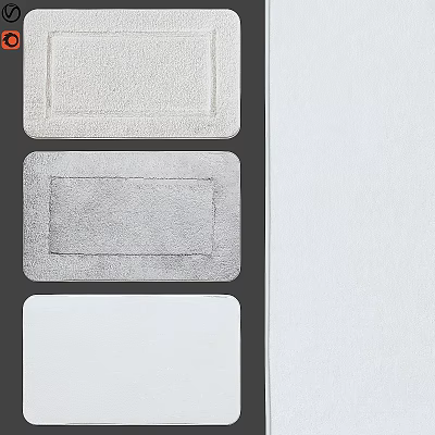 Soft Plush Square Area Rug White Gray Modern Minimalist Design For Living Room Bedroom 3d model