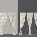Middle Ancient Cream Gauze Curtain Modern Middle Ancient Window Screen Curtain Cream Middle Ancient Window Screen Curtain Modern Gauze Curtain Middle Ancient Gauze Curtain 3d model