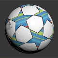 Premium Soccer Ball with White Base and Blue Green Star Pattern for Sports Activities