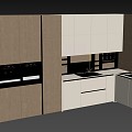 Modern open kitchen 3d model