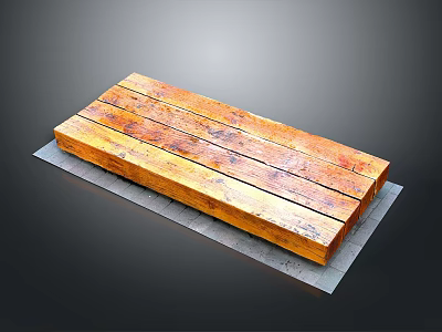 Realistic Style Wood Bench Bench Wood Outdoor Seat Urban Infrastructure Public Space Wood Board Concrete Environment Scanning Bench 3d model