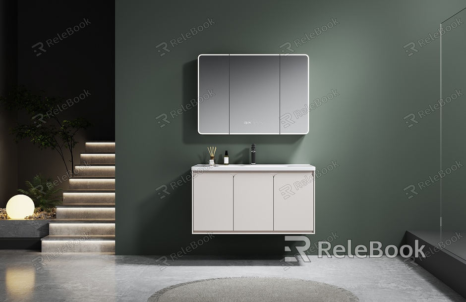 Toilet Bathroom Simple Bathroom Bathroom Cabinet Sink Stainless Steel Bathroom Cabinet model