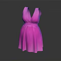Pink V Neck Dress With Cinched Waist And A Line Skirt Design