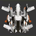 Orion Spacecraft 3D Model With White Orange Gray Modular Wings And Thrusters