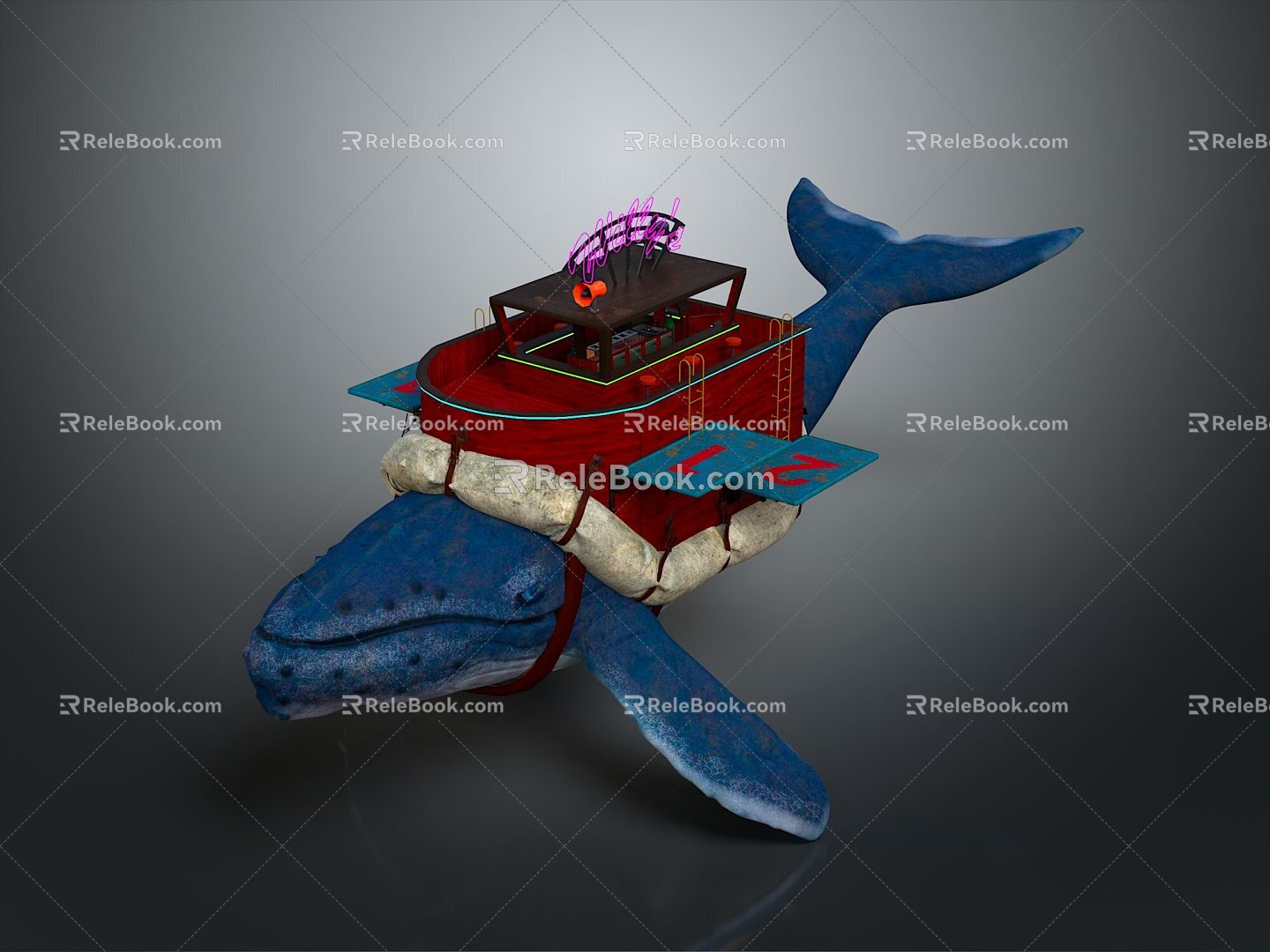 whale cartoon whale mammal marine mammal marine animal fish freshwater fish marine fish 3d model