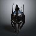 Dark Medieval Spiked Warrior Helmet With Intricate Metal Gothic Design