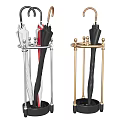 Decorative Umbrella Stand with Metal Frame Round Base and Umbrellas Household Items