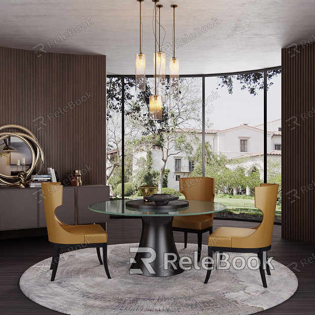 Modern Restaurant Dining Table and Chair model