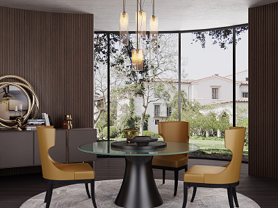 Modern Restaurant Dining Table and Chair model