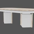 Sleek Modern Oval Dining Table With Wooden Grain Top And White Cylindrical Legs