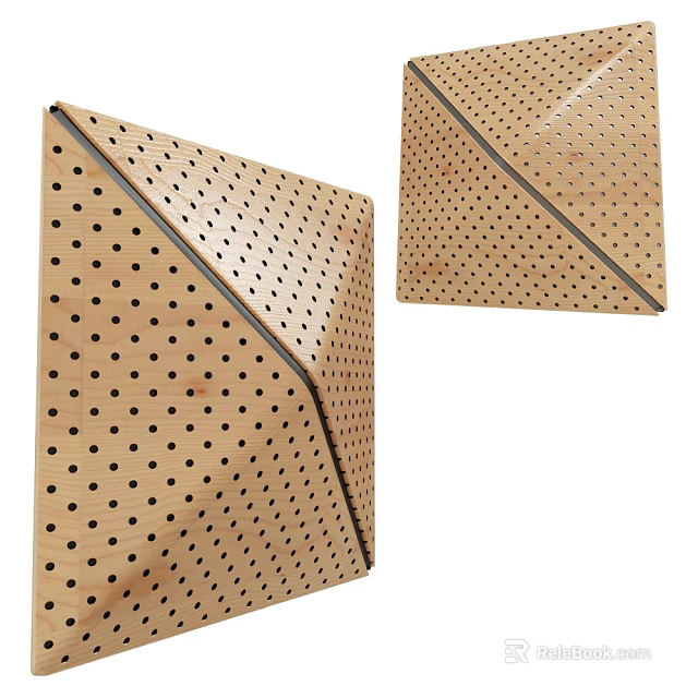 Wooden Perforated Geometric Wall Decor Design 3d model 