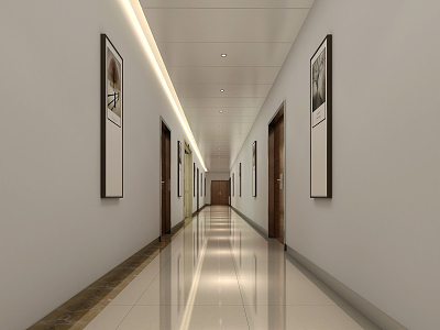 Modern Aisle Corridor 3d model