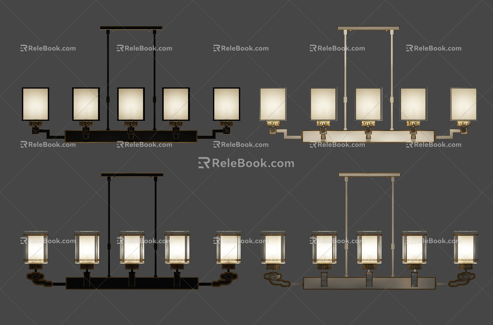 New Chinese Light Combination 3d model