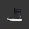 Gray High Top Casual Shoes With Velcro Straps And White Soles Design