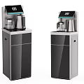 Modern Floor Standing Electric Water Dispensers In Black And Silver With Digital